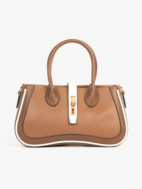 Sac à main en cuir structuré bicolore